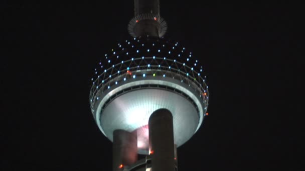 Shanghai Skyline en la noche — Vídeos de Stock